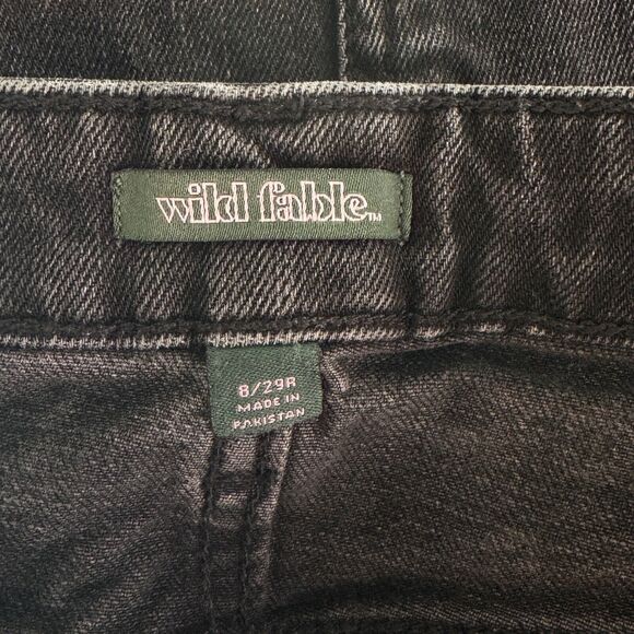 Wild Fable SZ 8/29R Cuffed Jean Shorts Highest-Rise Pockets Zip-Fly Black Wash - Picture 4 of 7
